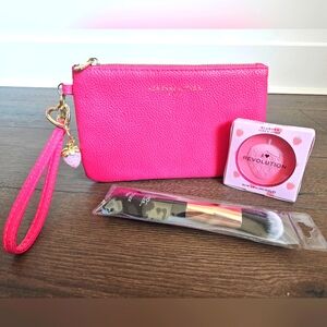 Adrienne Vittadini Pink Wristlet + Accessory Set